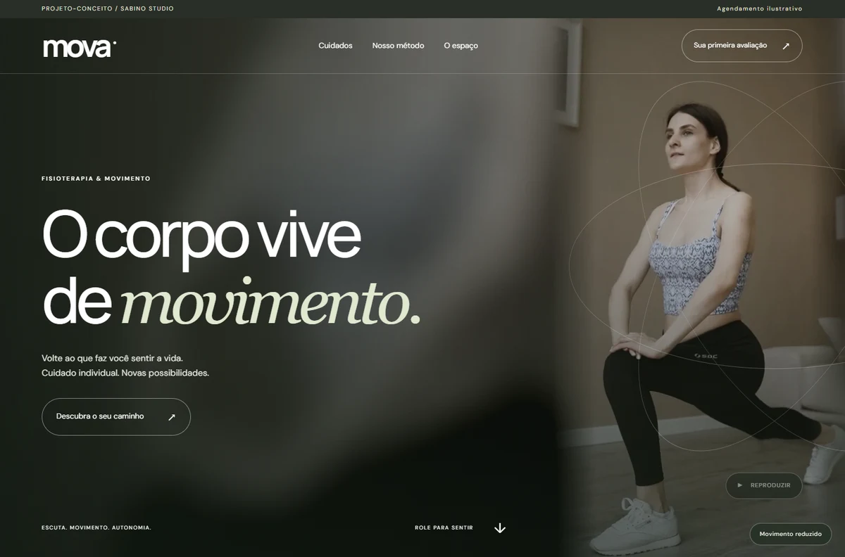 MOVA — abertura do site de fisioterapia e movimento